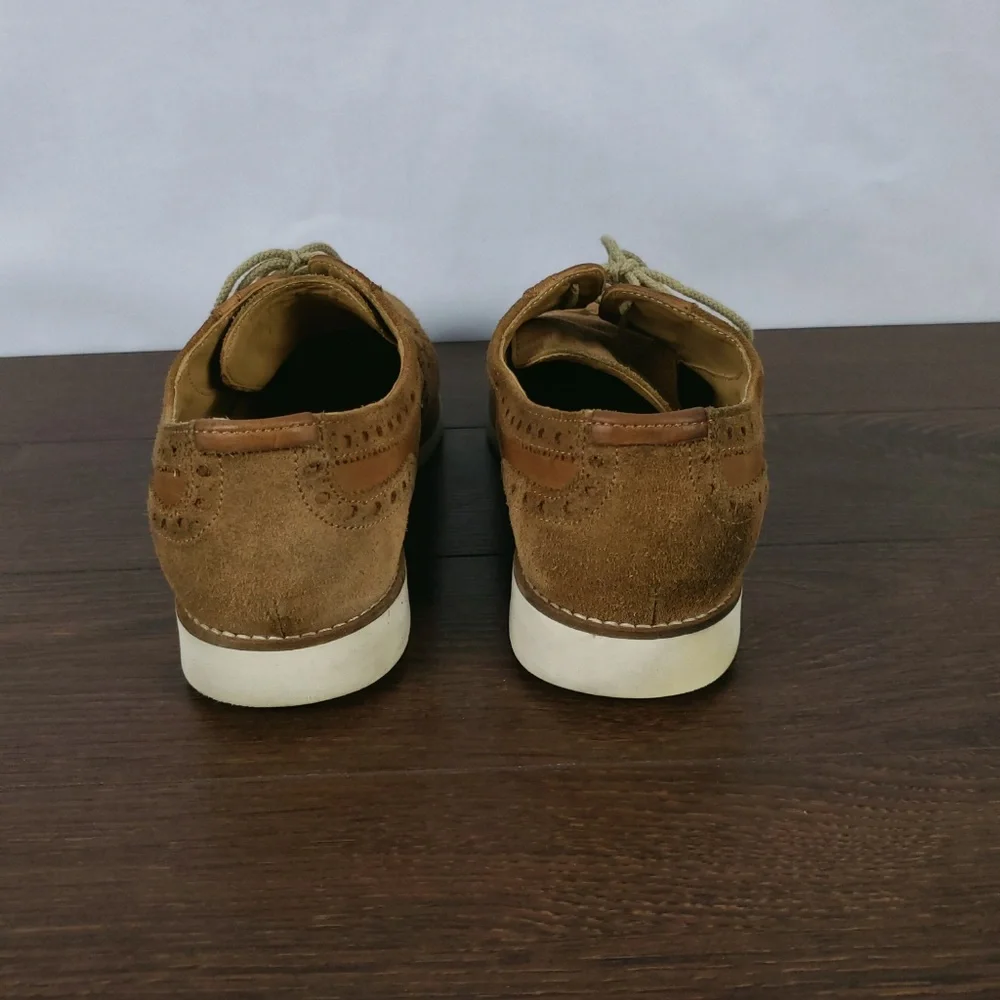 Galizio Torresi Made in Italy Brown Suede Shoes Wingtip Oxford Size US 8.5 EU 42